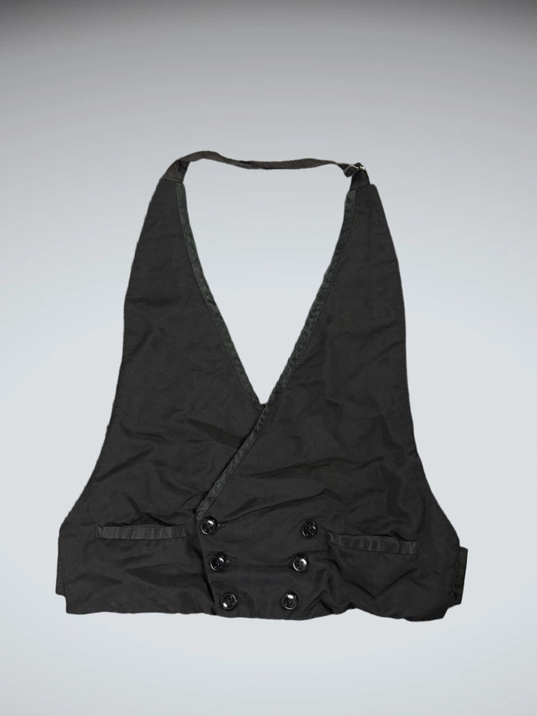 Chic Black Halter Tailored Vest (M)