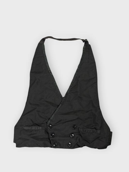 Chic Black Halter Tailored Vest (M)