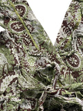 Green Paisley Wrap Blouse (S)