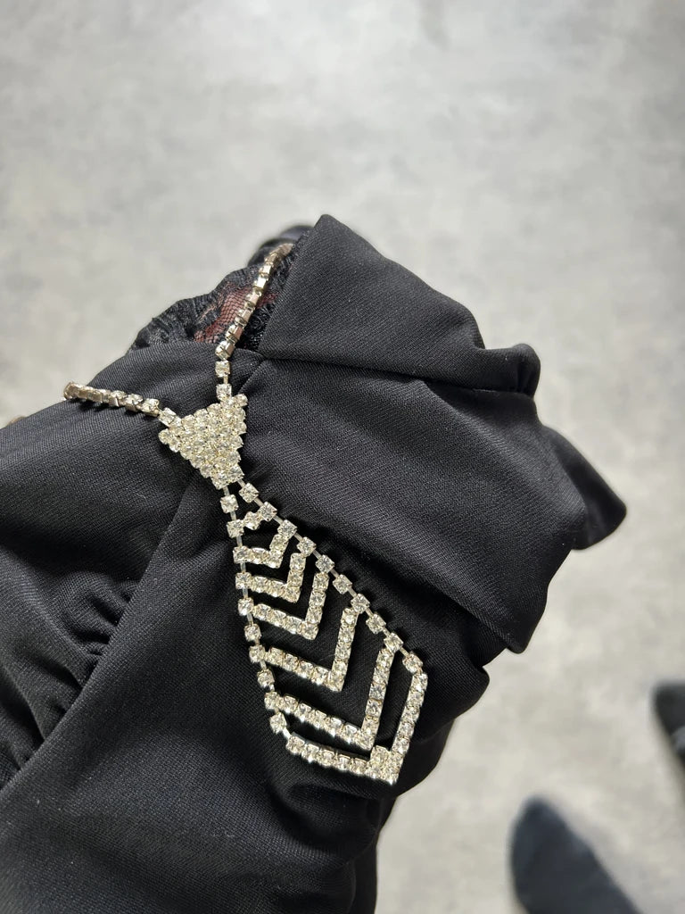 2000s chic rhinestones top