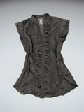 Elegant Black Vest with Lace Lingerie Accents (S)