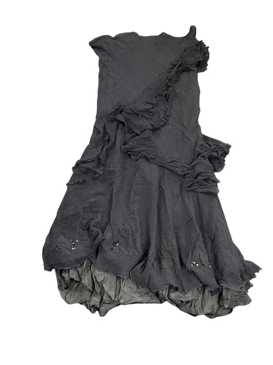 Midnight Satin Slip Dress (M)