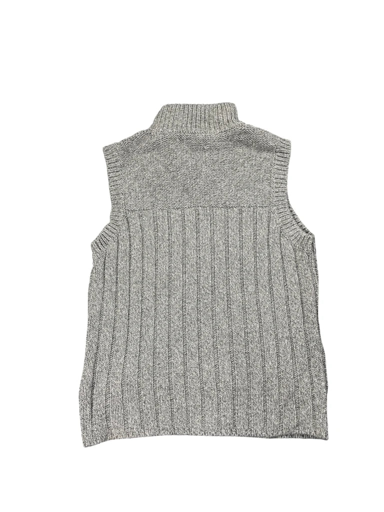 Grey Sleeveless Cable Knit Zip Vest (M)