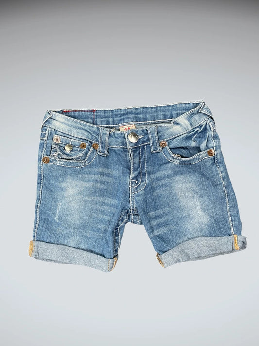 True Religion Light Wash Cutoff Denim Hotpants (S)