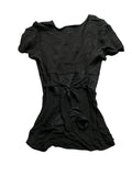 Black Satin Empire Waist Top (S)