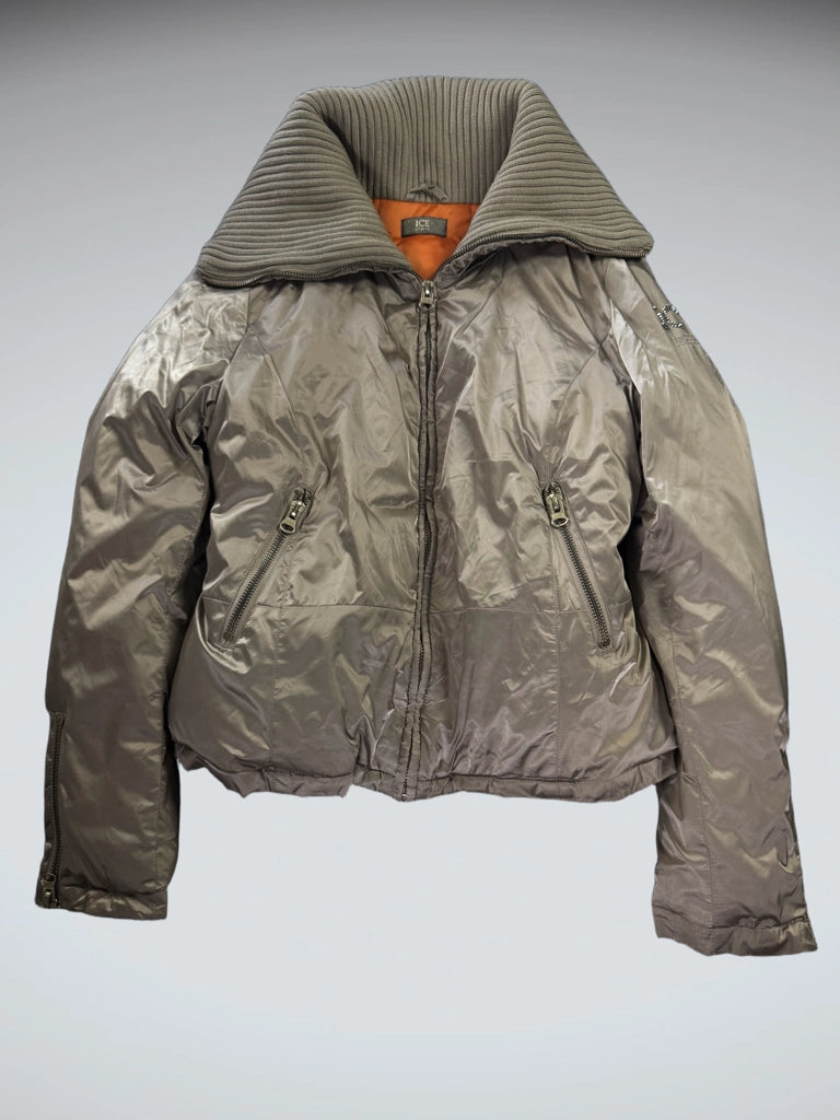 Iceberg Metallic Grey Bomber Jacket Women (XXL)