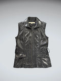 Kenneth Cole Black Genuine Leather Vest Women (XS)