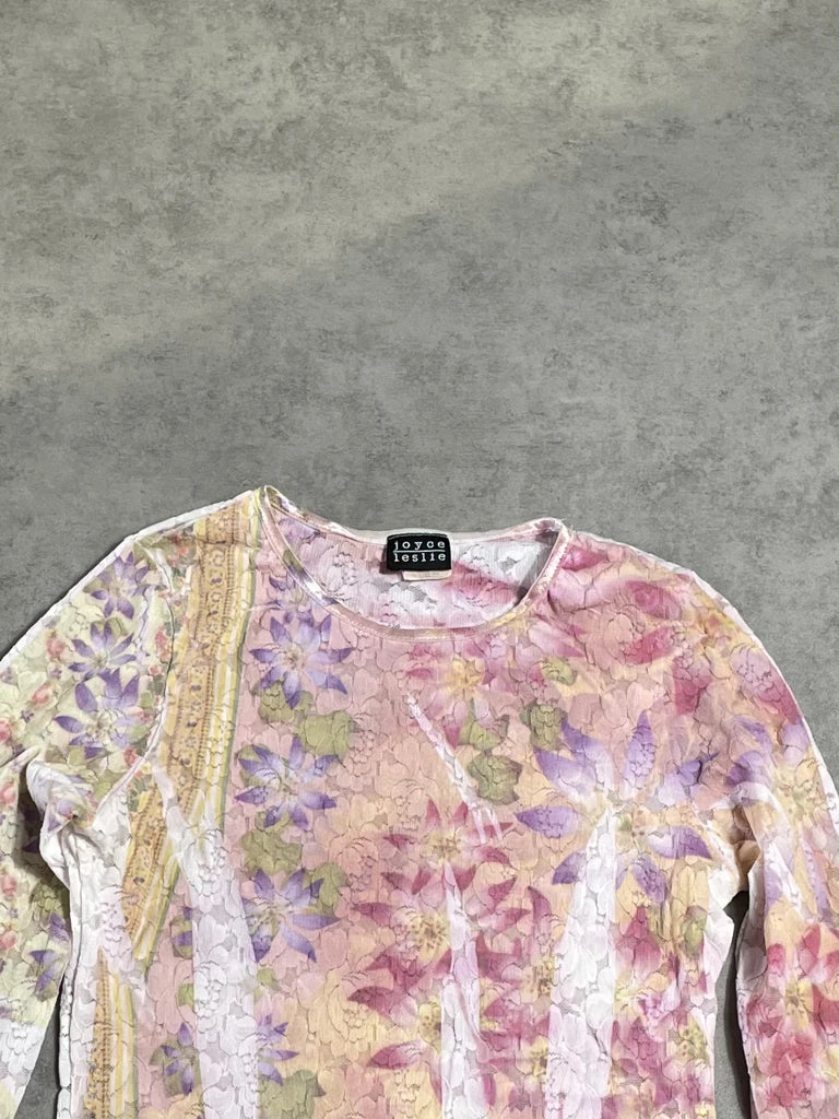 long sleeve flower top (L)