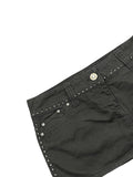 Black Cotton Mini Skirt with Rhinestone Trim (L)