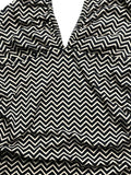 Black White Geometric Halter Top (S)