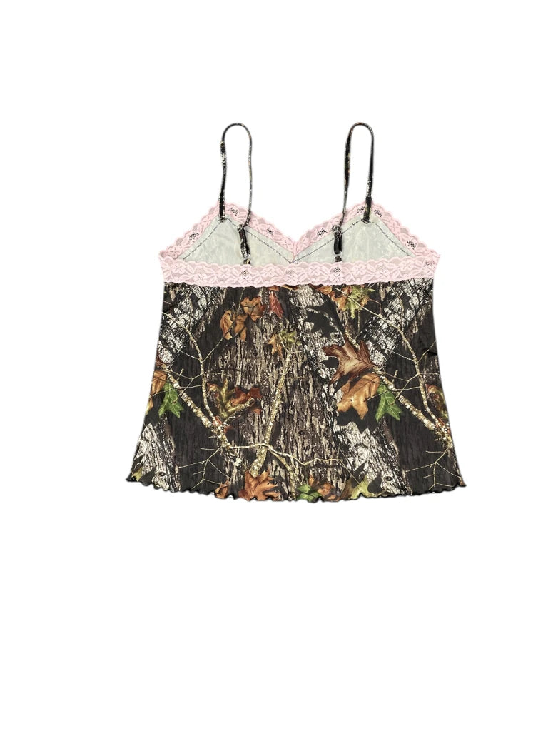Nature Pattern Lingerie Top with Pink Detail (M)