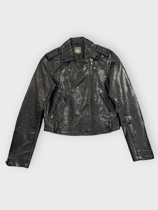 Wild Fable Black Faux Leather Jacket Women (XS)