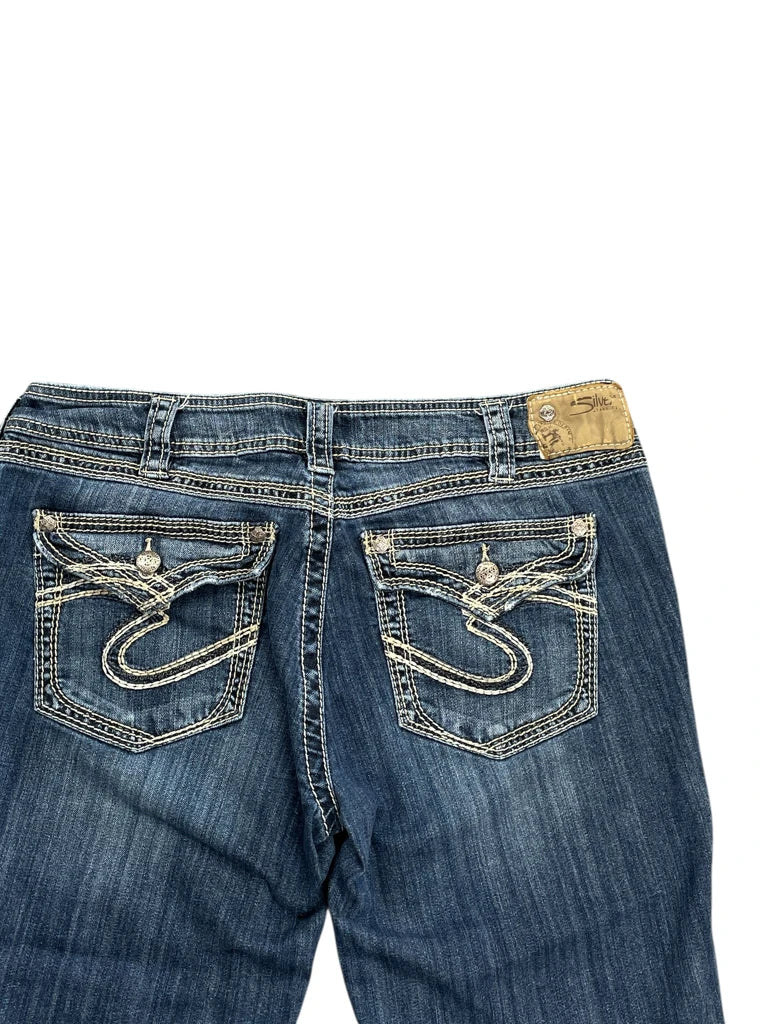 Dark Wash Bootcut Jeans with Signature Embroidery (XL)