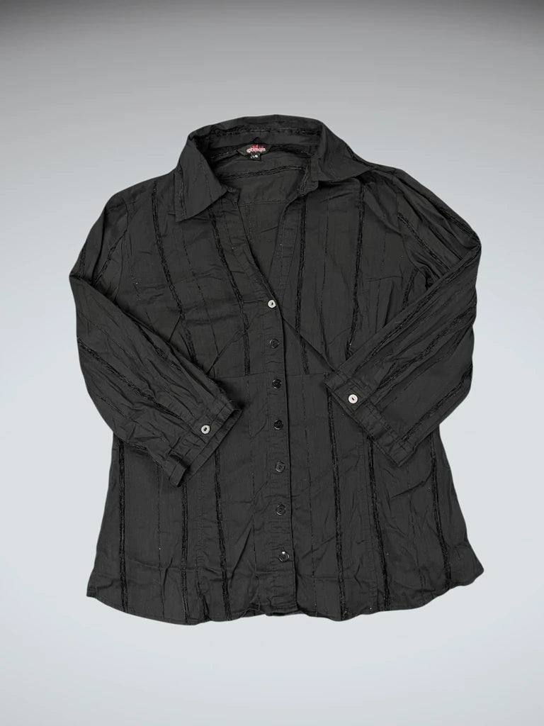 Optimum Black V-Cut Cotton Dress (L)