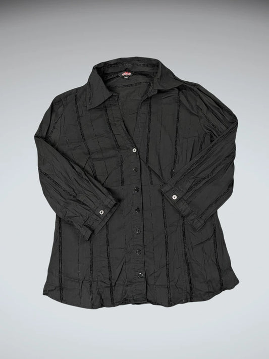 Optimum Black V-Cut Cotton Dress (L)