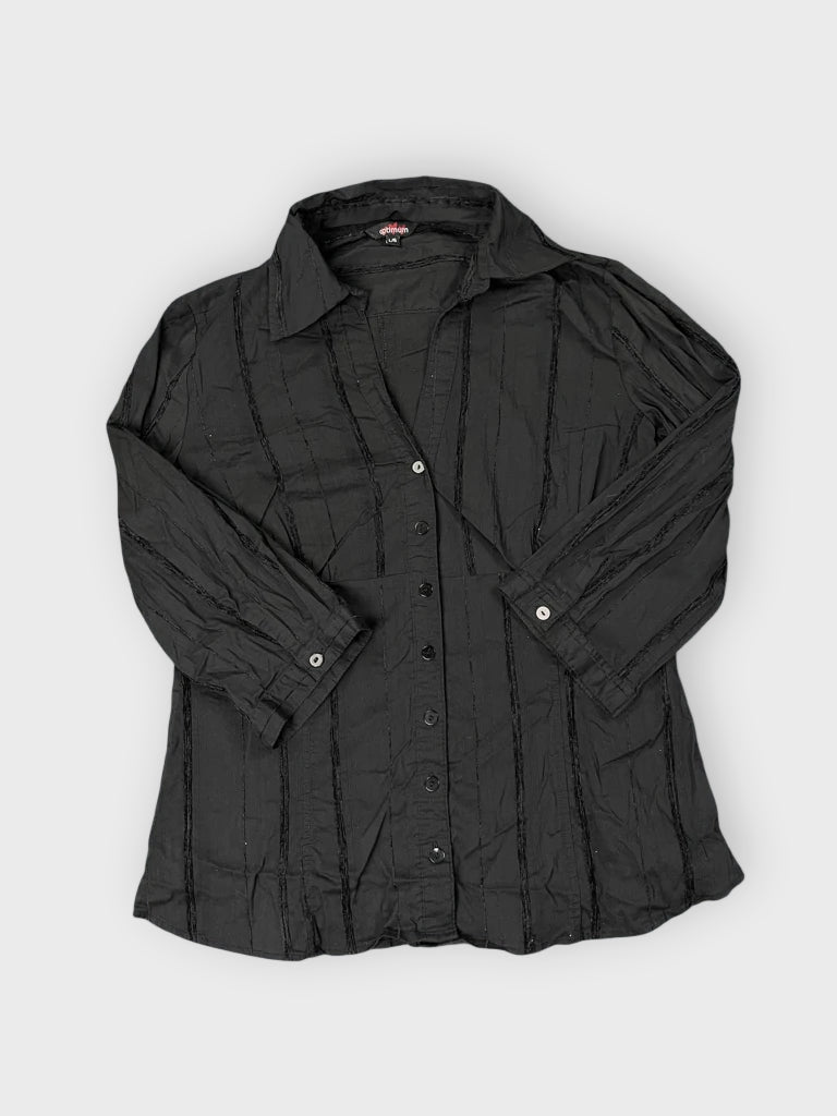 Optimum Black V-Cut Cotton Top (L)