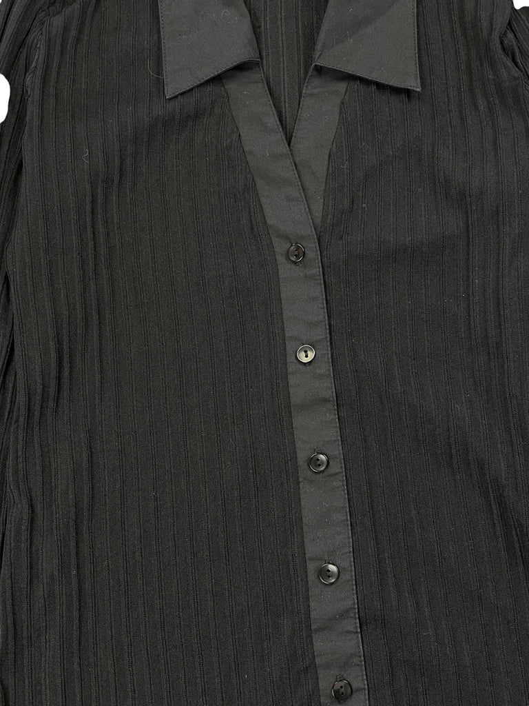 Black Pinstripe Button-Up Shirt (M)