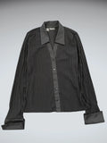 Black Pinstripe Button-Up Shirt (M)