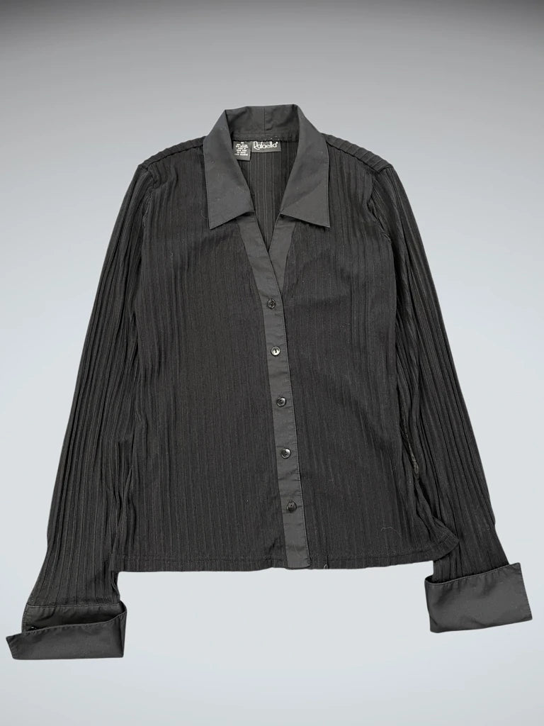 Black Pinstripe Button-Up Shirt (M)
