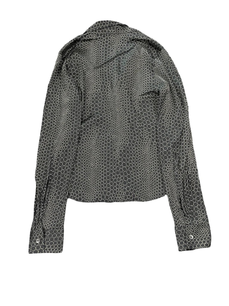 Kenneth Cole Black Silk Bubble Print Blouse (XS)