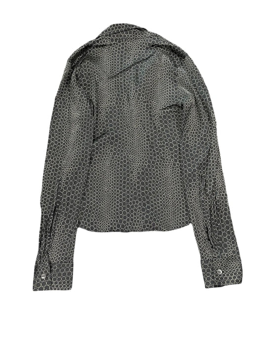 Kenneth Cole Black Silk Bubble Print Blouse (XS)