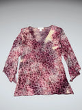 V-cut pink paisley pattern blouse by Dressbarn (ONESIZE)