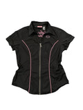 Harley Davidson Black Pink Fitted Biker Shirt (M)