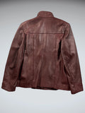 Burgundy Genuine Leather Jacket (M)