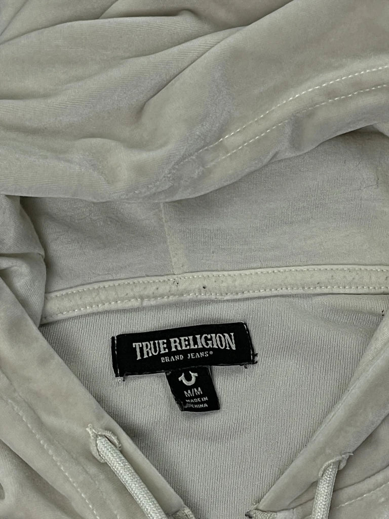 True Religion Beige Velour Zip Hoodie (M)