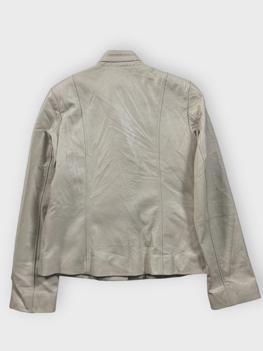 Odemi Melbourne Beige Genuine Leather Jacket (M)