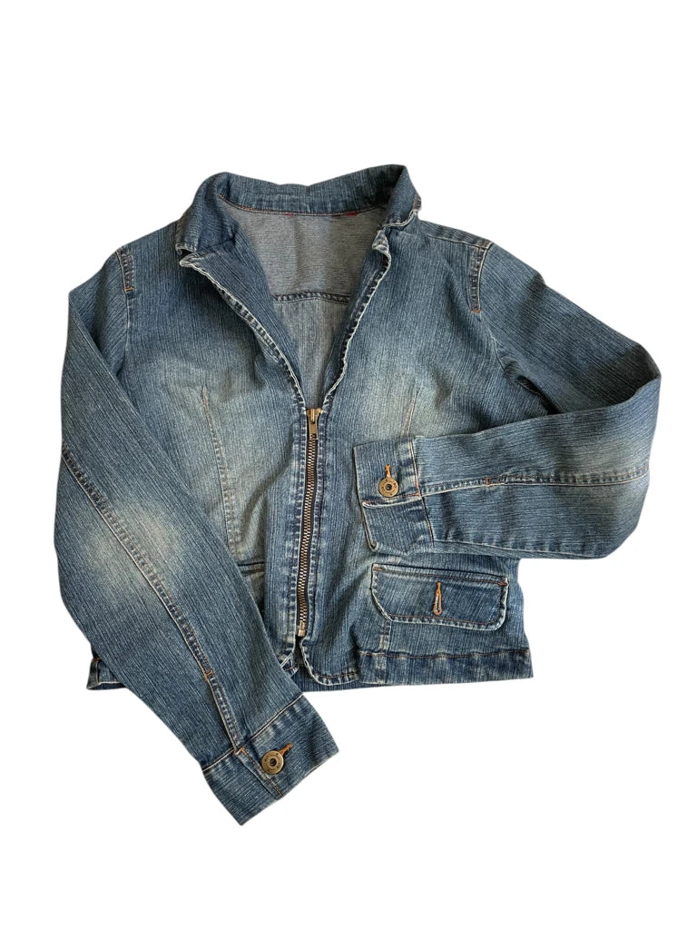 garage mood – cropped denim coat (M?)