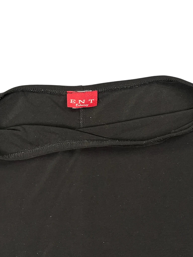 Minimalist Black Flounce Skirt (S)