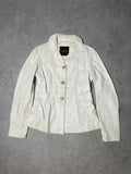 moncler white leather jacket