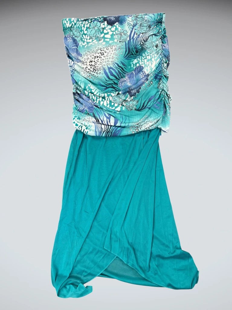 Turquoise Tropic Maxi Dress (M)