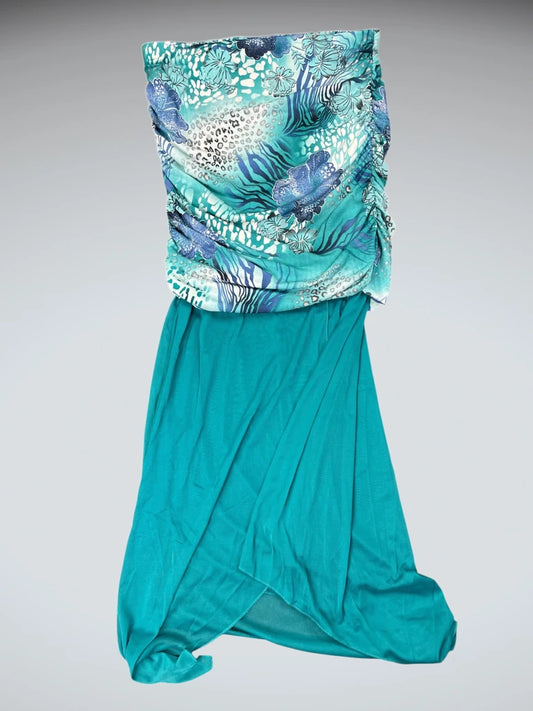 Turquoise Tropic Maxi Dress (M)