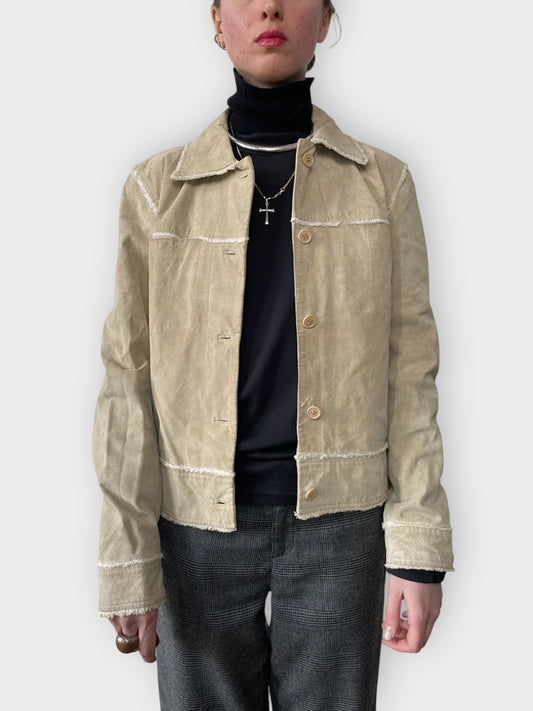 Beige Leather Jacket (L)