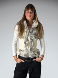 Guess Jeans White Rabbit Fur Vest Women (S)