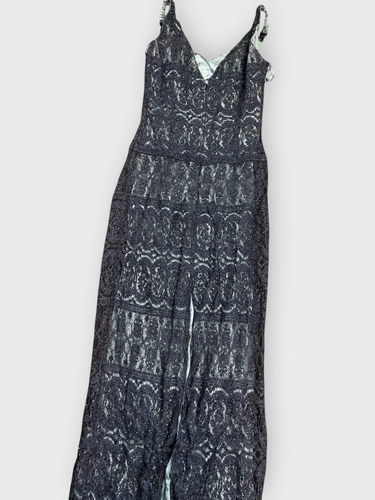 Blue Lace Maxi Evening Dress (XS)