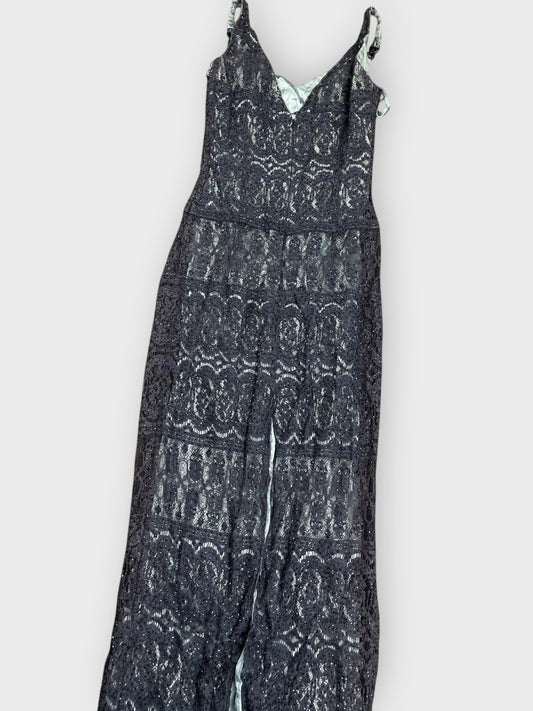 Blue Lace Maxi Evening Dress (XS)