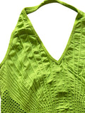 Halterneck Mesh Top in Neon Lime (S)