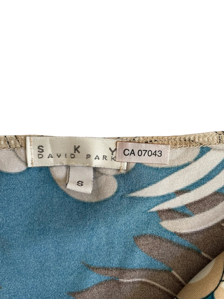 ocean garden – retro floral top (S)