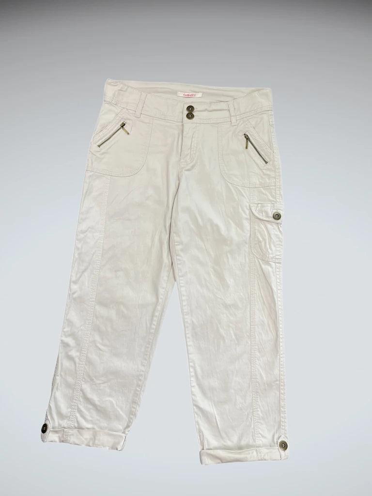 Camaieu White Cargo Pants (S)