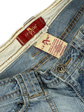 washed denim hotpants (S)