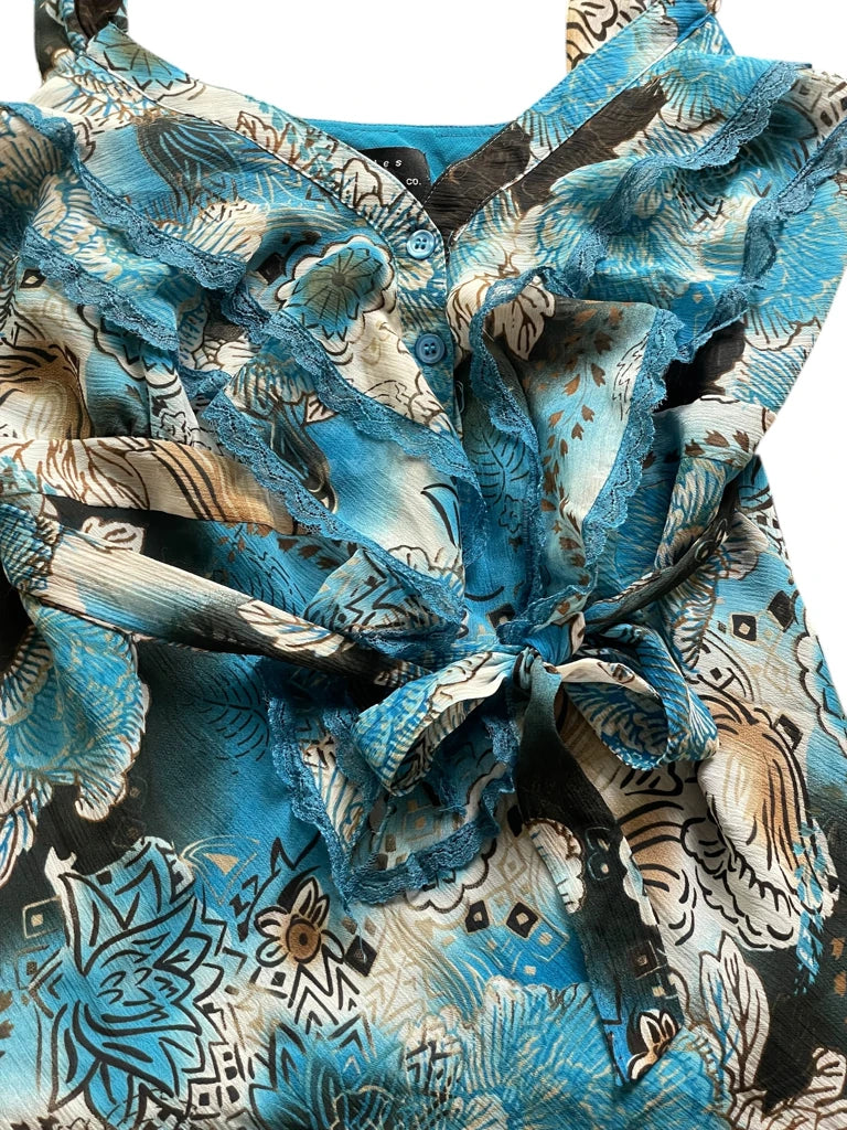 Ocean Bloom Tie Top (S)