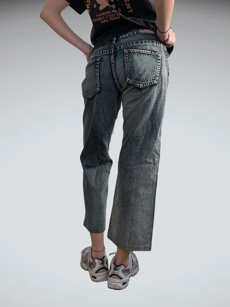 raw moves – straight grey jeans (L)
