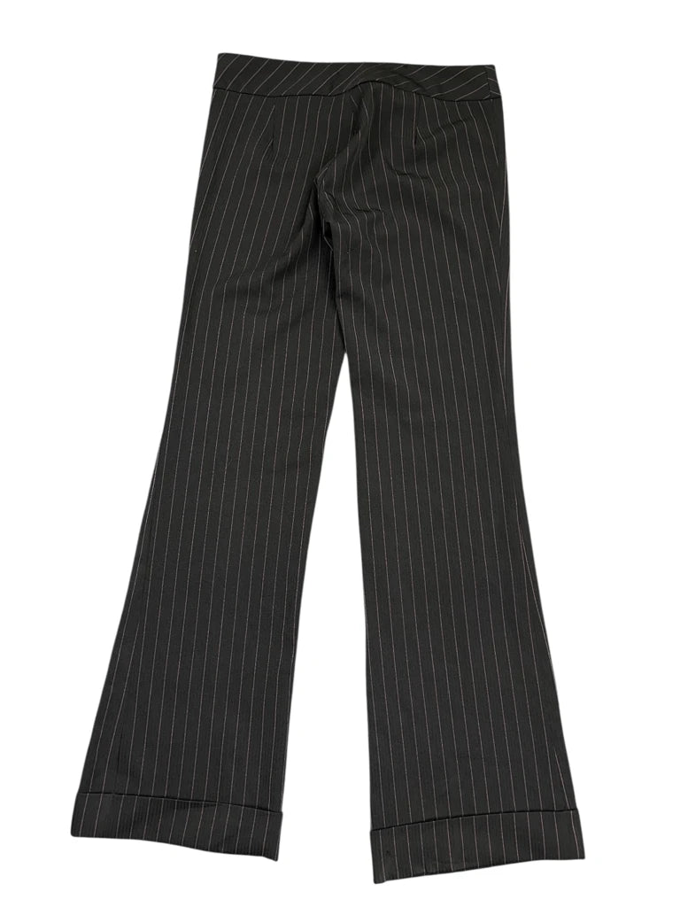 Black Pinstripe Flared Suit Trousers (S)