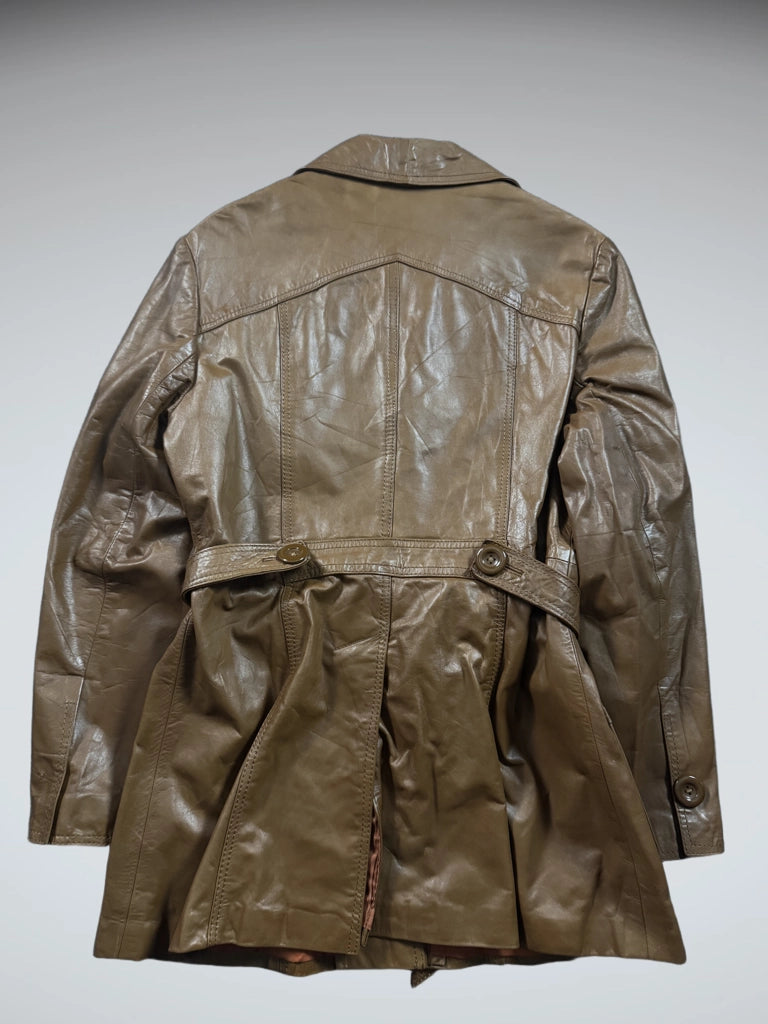 Ms Pionerr Brown Genuine Leather Coat (L)