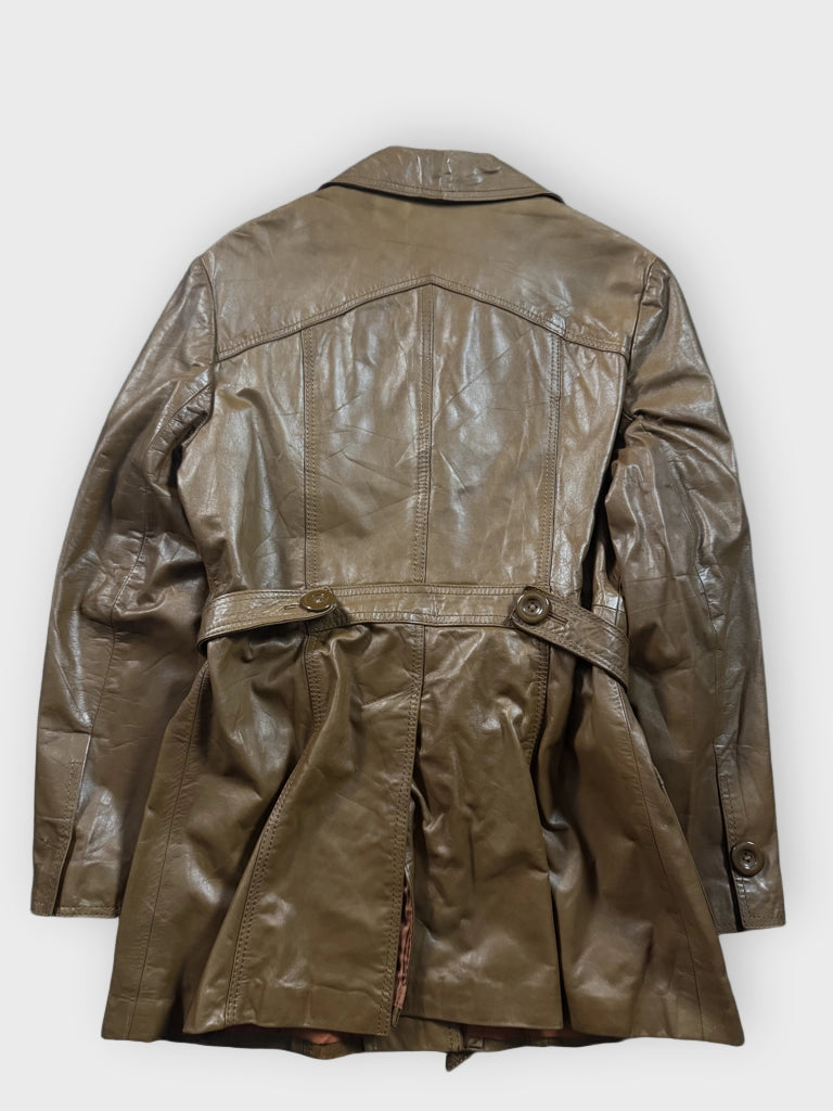Ms Pionerr Brown Genuine Leather Coat (L)