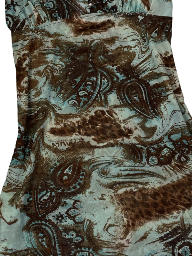 La Vie en Rose Brown Paisley Slip Dress (L)
