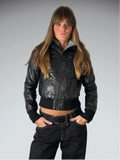 Maralyn & Me Black Faux Leather Hooded Jacket Women (M)